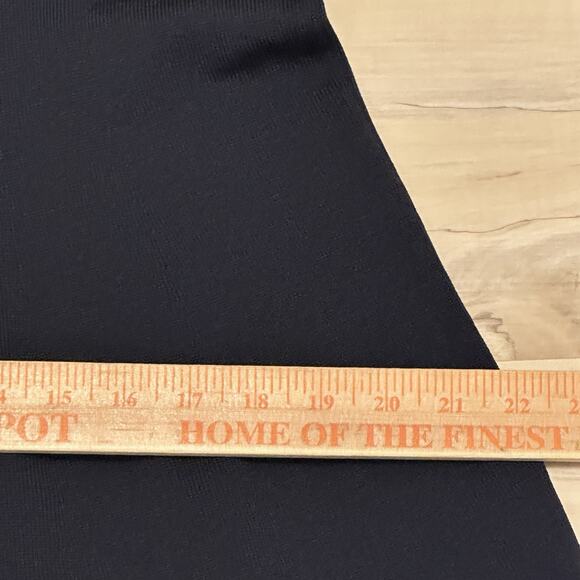 Rachel Roy Women XL Fit Flare Dress Knit TankFlutter Hem Navy Blue White Hem - Picture 5 of 8